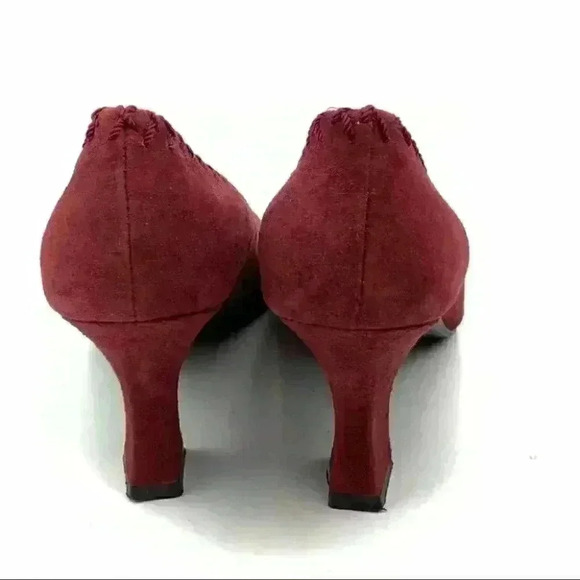 Amanda Smith heels Marilyn sz 7 burgundy kid suede - Picture 5 of 15